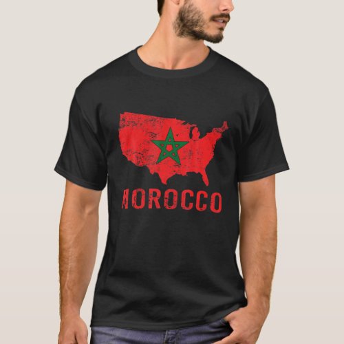 Moorish American Morocco Flag Moroccan Soccer Supp T_Shirt