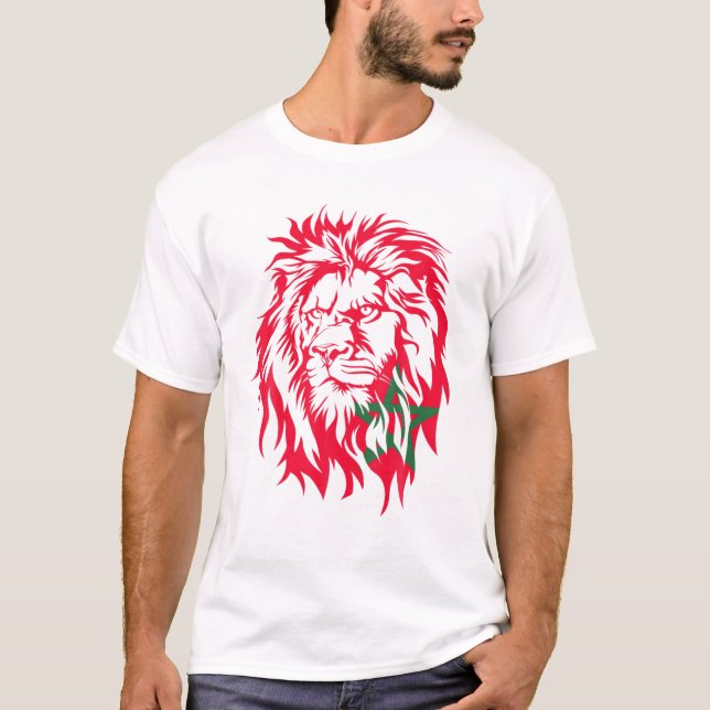 Moorish American Morocco Flag Moroccan Soccer Supp T-Shirt (Front)