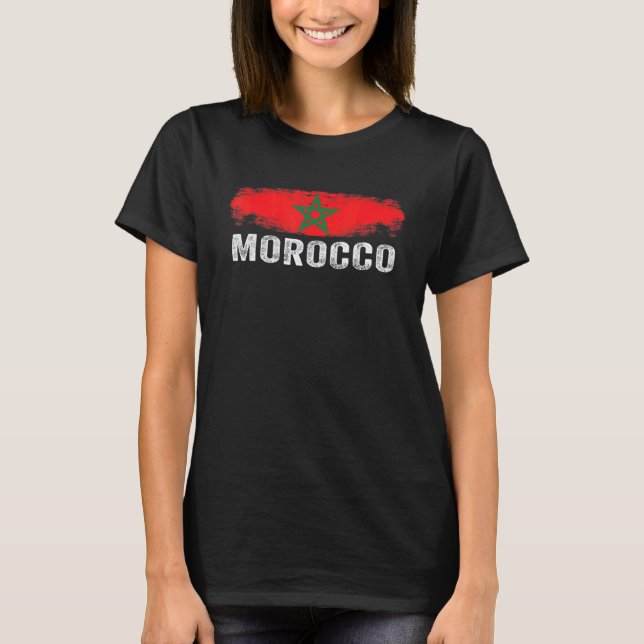 Moorish American Morocco Flag Moroccan Soccer Supp T-Shirt (Front)