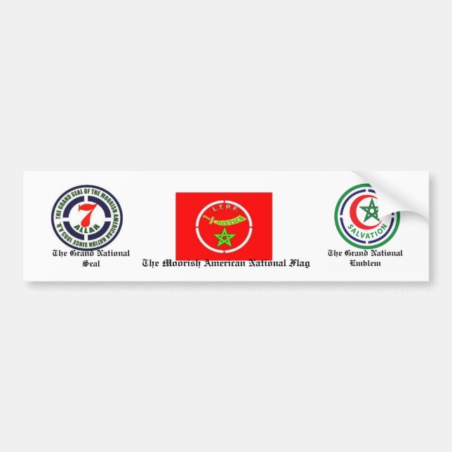Moorish American National Bumper Sticker (Front)