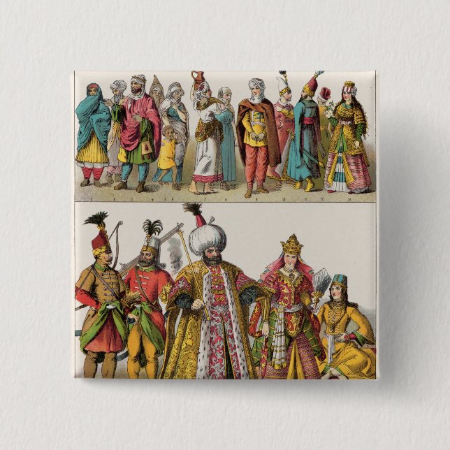 Moorish and Turkish Dress Pinback Button (Front)