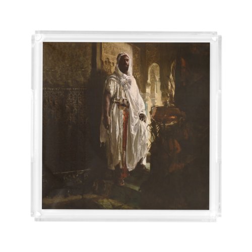 Moorish Chief African Art Painting Portrait Acrylic Tray