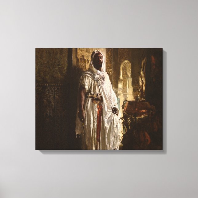 Moorish Chief African Art Painting Portrait Canvas Print (Front)