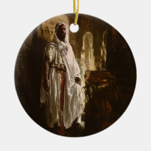 Moorish Chief African Art Painting Portrait Ceramic Ornament