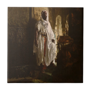Moorish Chief African Art Painting Portrait Ceramic Tile