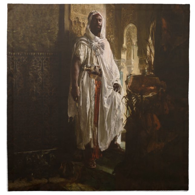 Moorish Chief African Art Painting Portrait Napkin (Front)