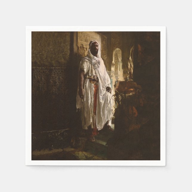 Moorish Chief African Art Painting Portrait Paper Napkins (Front)