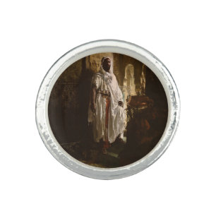 Moorish Chief African Art Painting Portrait Ring