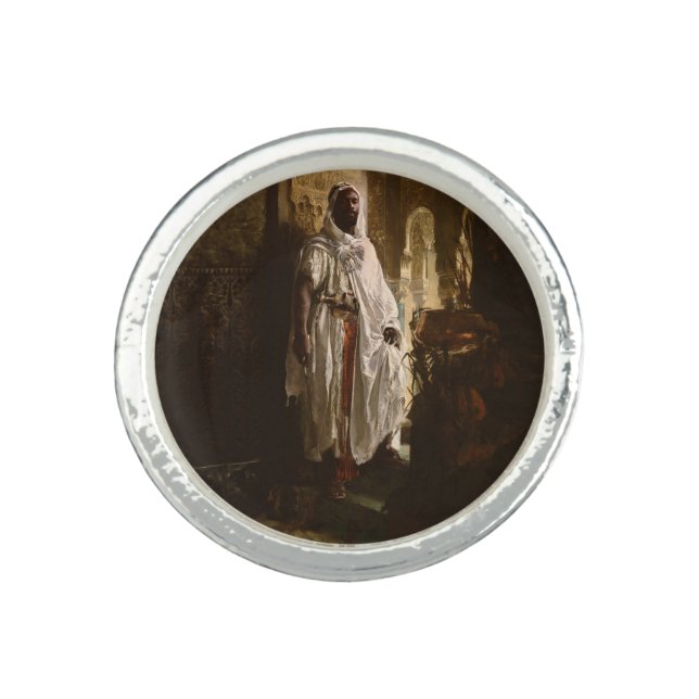 Moorish Chief African Art Painting Portrait Ring (Front)