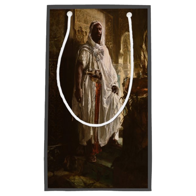 Moorish Chief African Art Painting Portrait Small Gift Bag (Front)