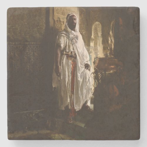 Moorish Chief African Art Painting Portrait Stone Coaster