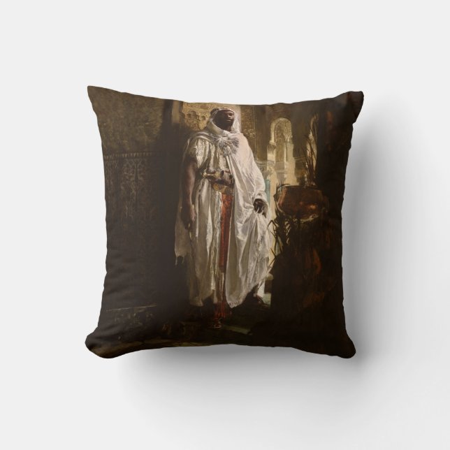 Moorish Chief African Art Painting Portrait Throw Pillow (Front)