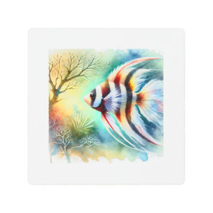 Moorish Idol 170724AREF151 - Watercolor Metal Print