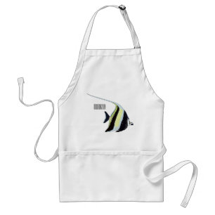Moorish idol fish cartoon illustration adult apron