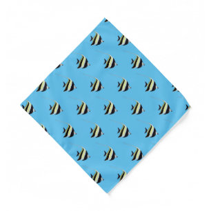 Moorish idol fish cartoon illustration bandana