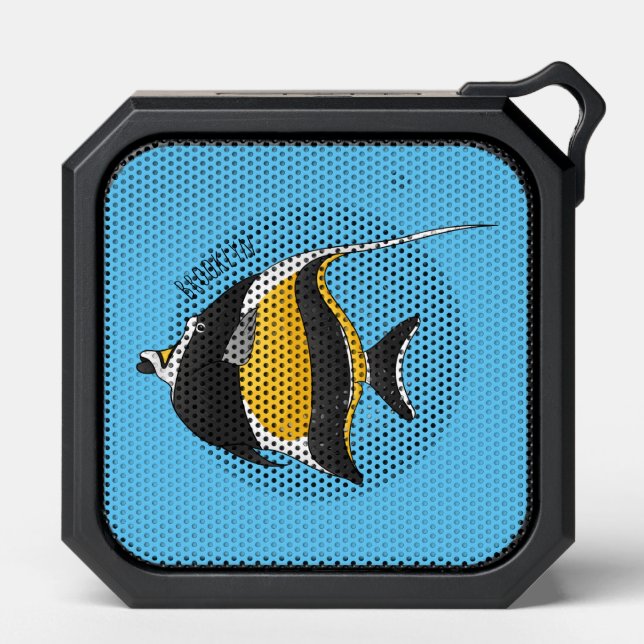 Moorish idol fish cartoon illustration  bluetooth speaker (Front)