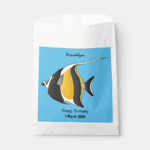 Moorish idol fish cartoon illustration favor bag