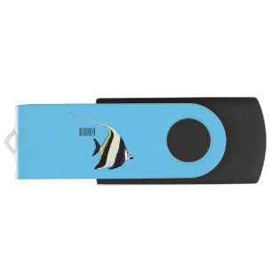Moorish idol fish cartoon illustration flash drive