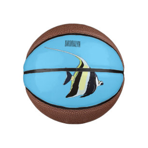 Moorish idol fish cartoon illustration mini basketball