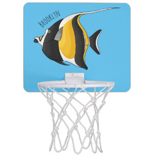Moorish idol fish cartoon illustration  mini basketball hoop