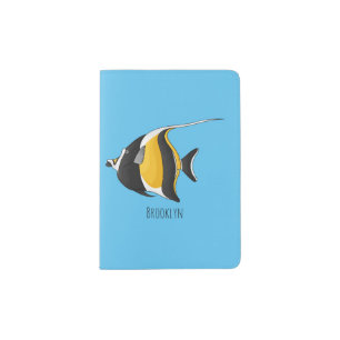 Moorish idol fish cartoon illustration passport holder