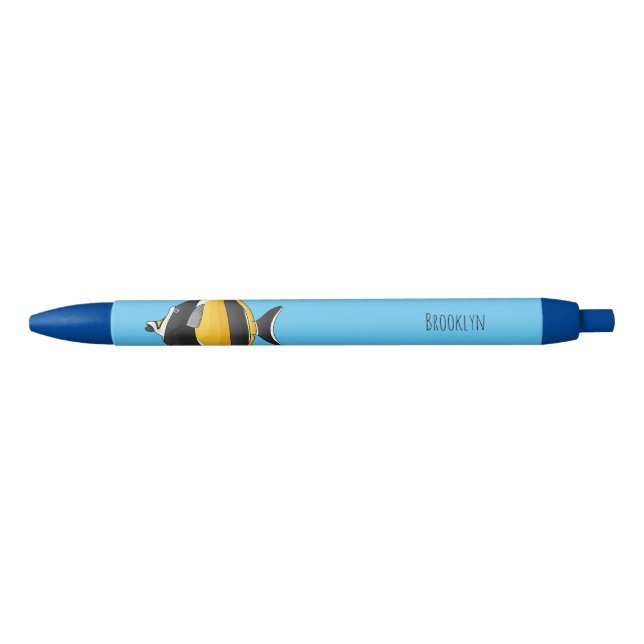 Moorish idol fish cartoon illustration pen (Front)