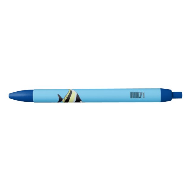 Moorish idol fish cartoon illustration pen (Front)