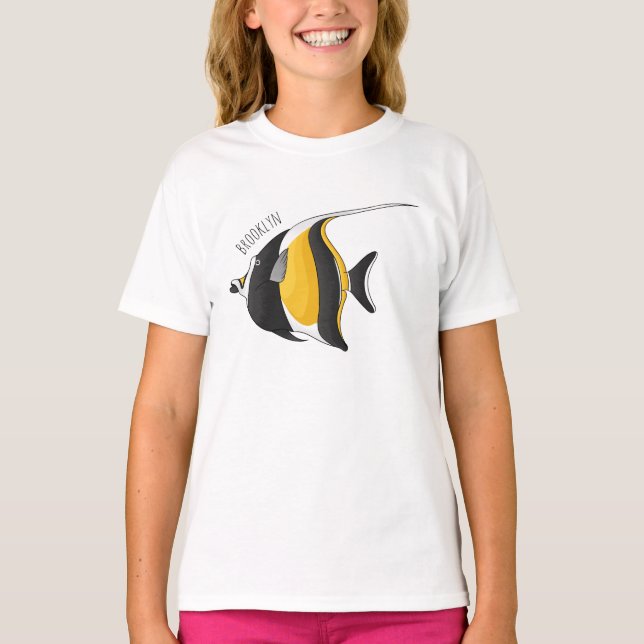 Moorish idol fish cartoon illustration  T-Shirt (Front)