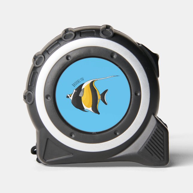 Moorish idol fish cartoon illustration  tape measure (Front)