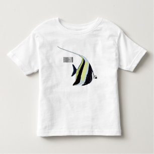 Moorish idol fish cartoon illustration toddler t-shirt