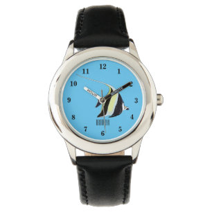 Moorish idol fish cartoon illustration watch