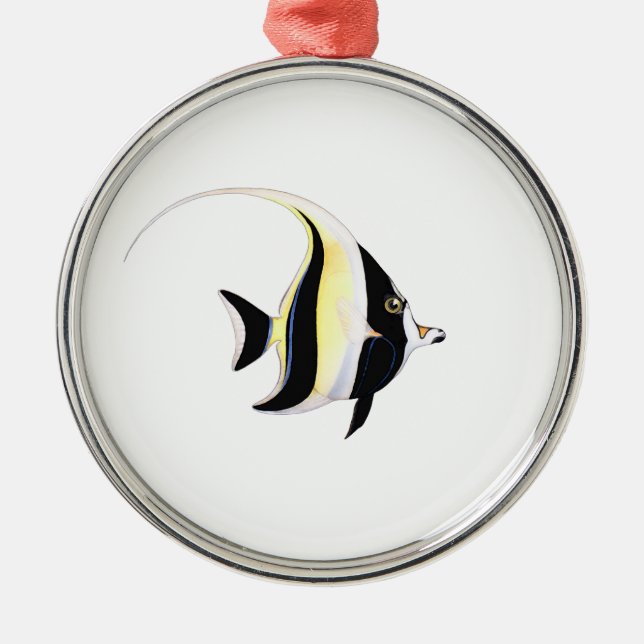 Moorish Idol Fish Metal Ornament (Front)