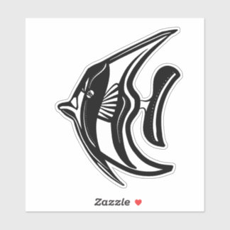Moorish idol (kihikihi) black and white  sticker