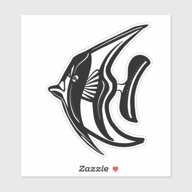 Moorish idol (kihikihi) black and white  sticker (Sheet)