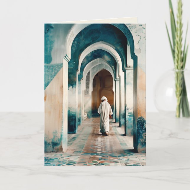 Moorish Marrakesh Blue Cream Invitation (Front)