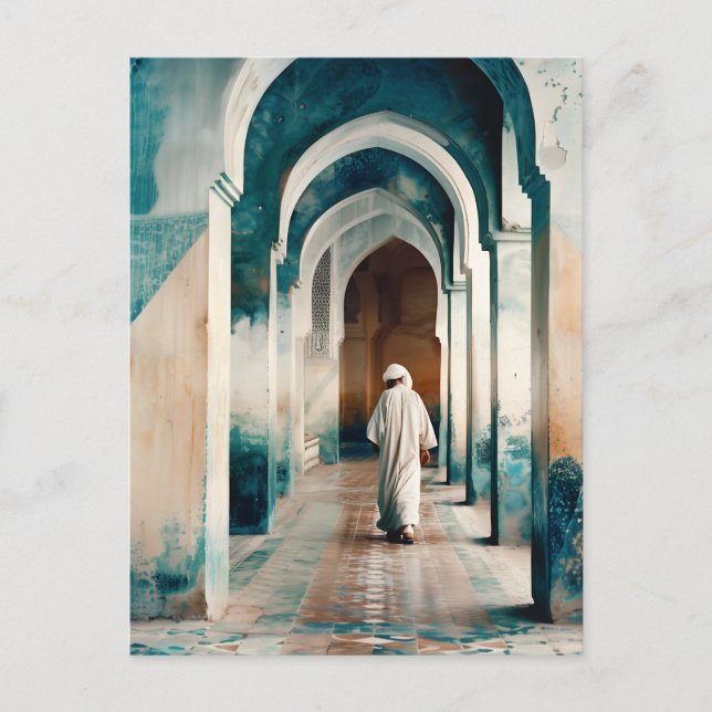 Moorish Marrakesh Blue Cream Postcard (Front)