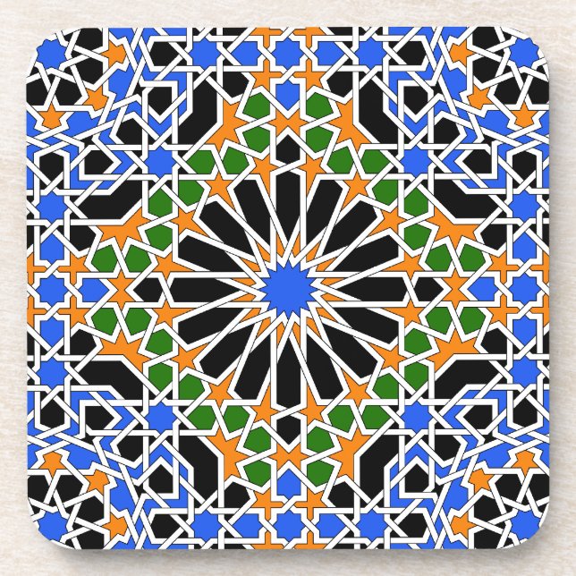 Moorish tile Cork Coaster (Front)
