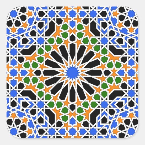 Moorish tile Square Sticker