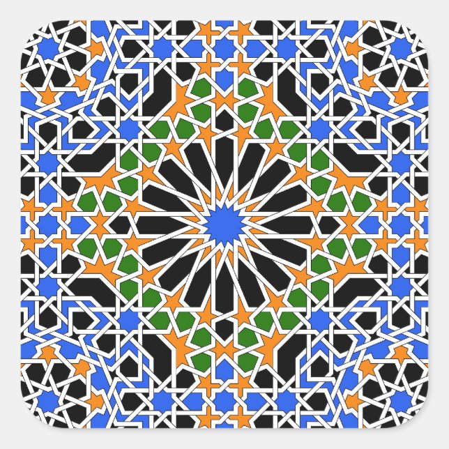 Moorish tile Square Sticker (Front)