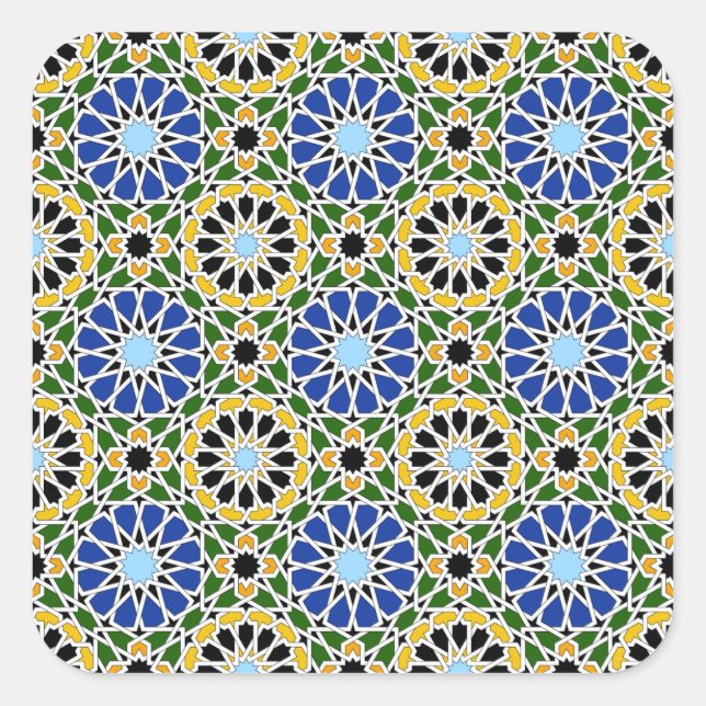 Moorish tile Square Sticker (Front)