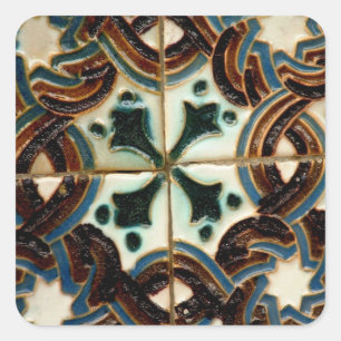 Moorish tile square sticker