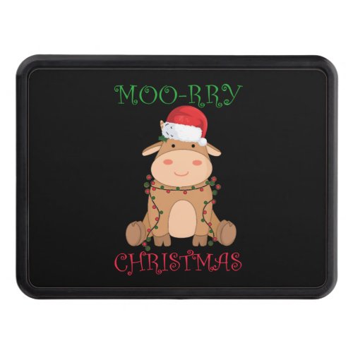 Moorry Christmas Cow Santa Christmas Puns Animals Hitch Cover