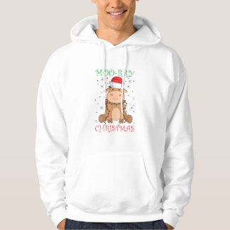 Moorry Christmas Cow Santa Christmas Puns Animals Hoodie