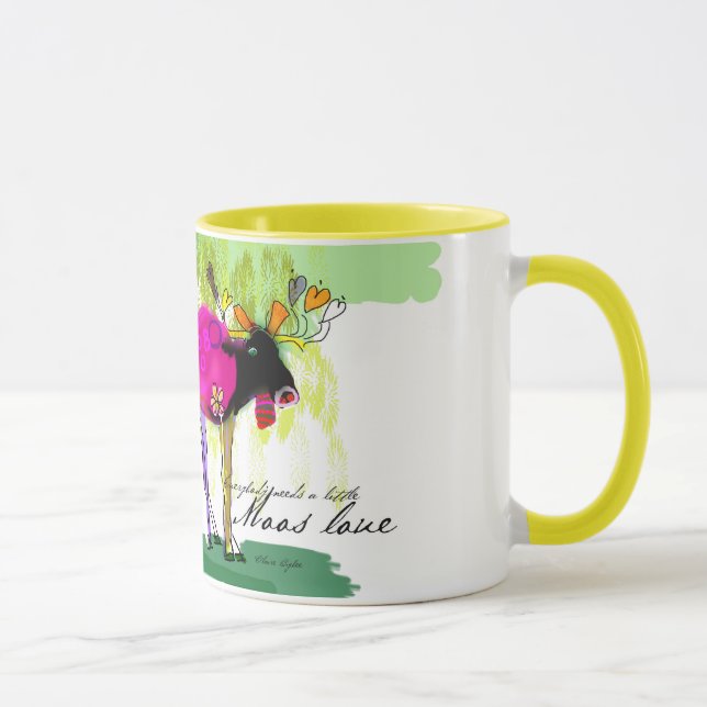 Moos Love Yellow 11 oz Combo Mug (Right)