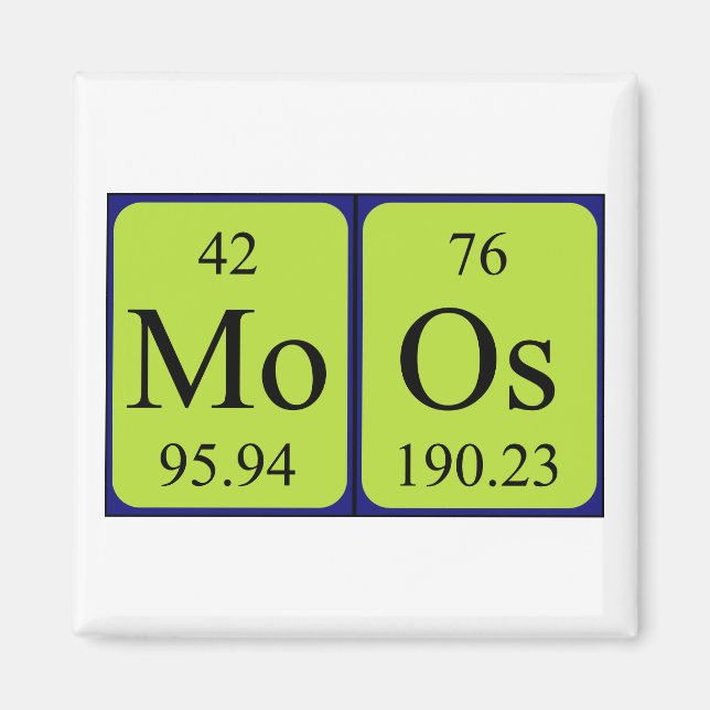 Moos periodic table name magnet (Front)