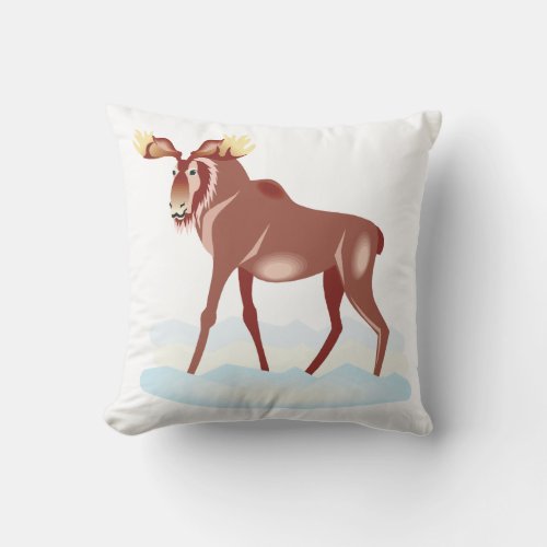 Moose 2 throw pillow