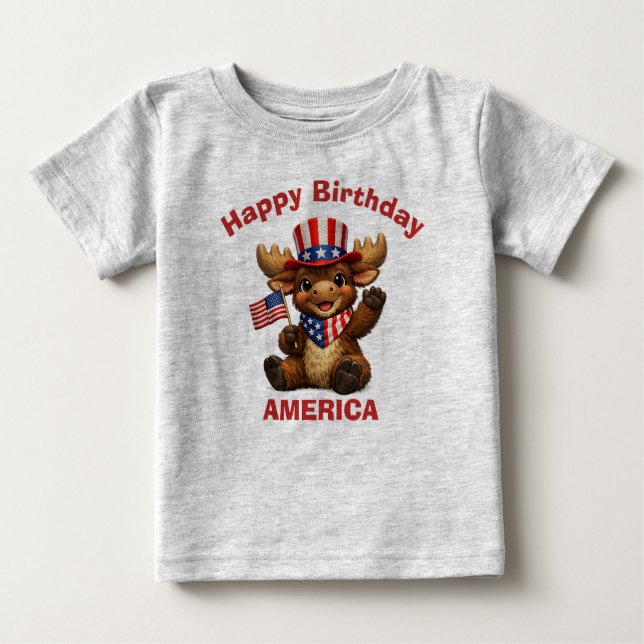Moose (5h) Patriotic Kid T-Shirt (Front)