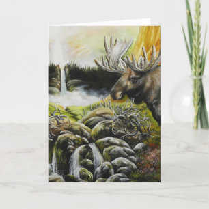 Moose~ A Painting on customizable products Holiday Card