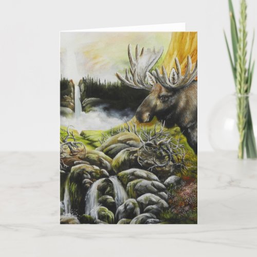Moose A Painting on customizable products Holiday Card