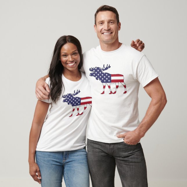 Moose "American Flag" T-Shirt (Unisex)
